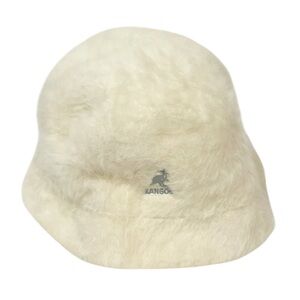 Kangol Kids Size Large Furgora Casual Bucket‎ Hat White Angora Blend
